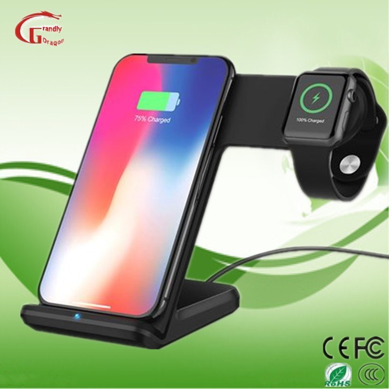 Wireless Charging Docking Station 2 in 1 Wireless Charger for Phone Watch Mobilephone