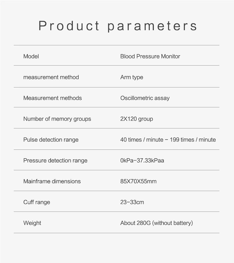 Electronic Digital Sphygmomanometer Blood Pressure Monitor Meter Upper Arm
