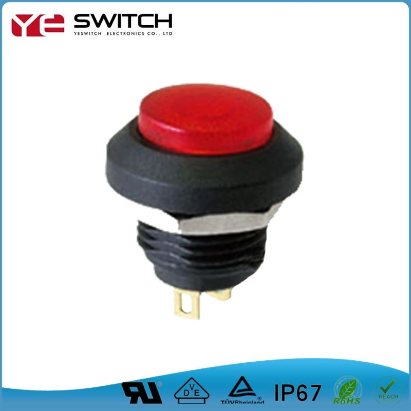 IP67 Waterproof Momentary Automotive Push Button Switch with LED Light