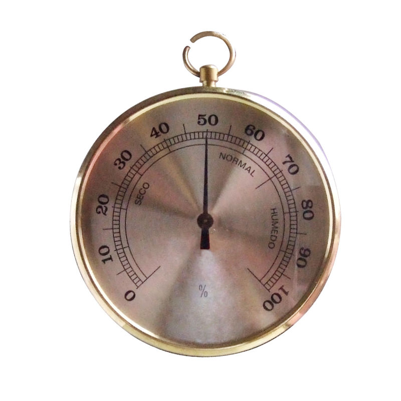 Dial Hanging Golden Indoor Temperature Measuring Thermometer Room Hygrometer