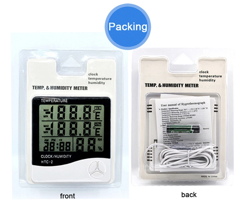 HTC-2 LCD Digital Thermometer Hydrometer Used Indoor & Outdoor Double Temperature Display