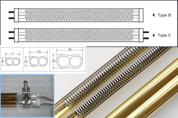 Infrared Quartz Heaters IR Bulbs Heating Elements Halogen Lamp Radiant Tubular Radiator Element