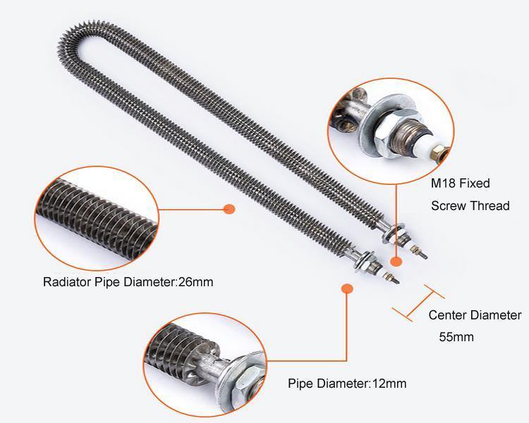 U Shaped Finned Tubular Air Heater for Load Bank