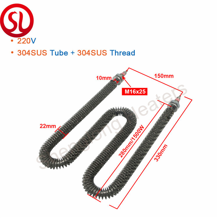 Customized W Shape Finned Tubular Heater Heating Elements