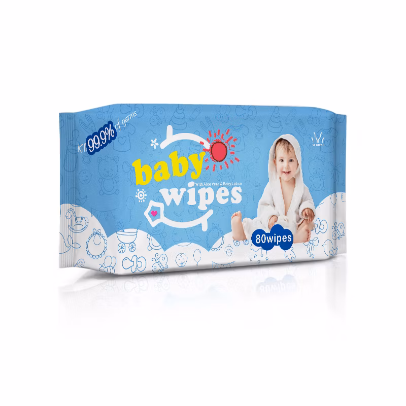 Free of Alcohol and Fragrance OEM Wet Tissue Babies Age Group Pure Water Cleaning Baby Wipes