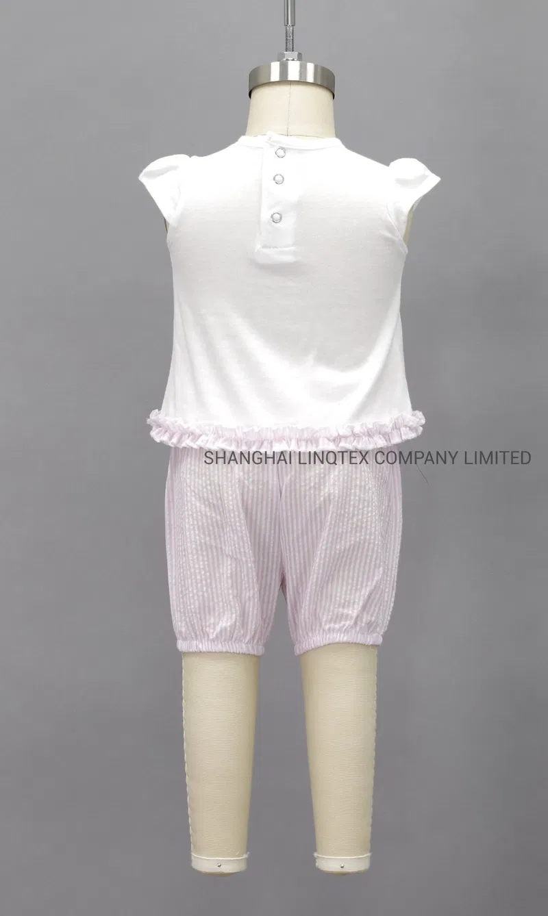 White Cotton T-Shirt + Cotton Shorts 2 Pieces Set