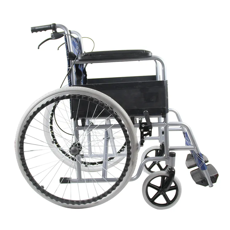 Chinese Factory Directly Hot Selling Folding Steel Manual Wheelchair for Elderly People