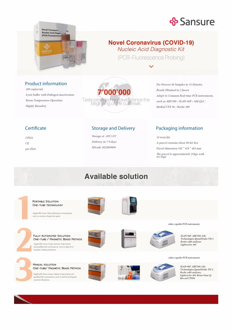 Medical Diagnostic Nucleic Acid Test Kit/Nucleic Acid Extractor