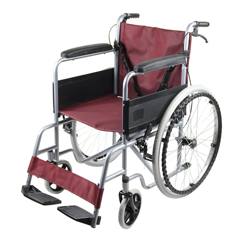 Chinese Factory Directly Hot Selling Folding Steel Manual Wheelchair for Elderly People