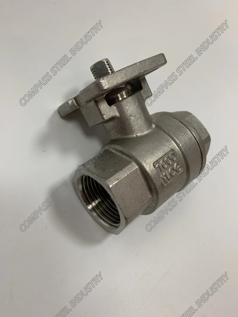 Female Thread End 2PCS Ball Valve with High Mounting Pad