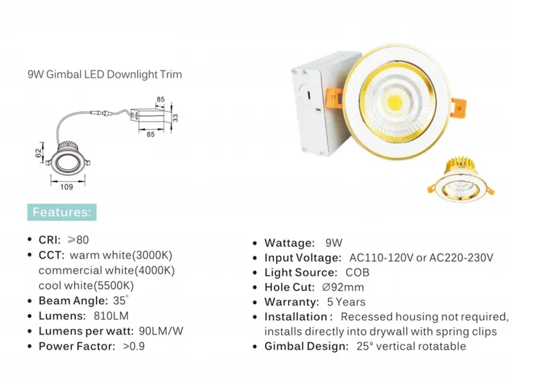 LED Downlight Ultra-Thin COB Surface Mount Panel Surface Mounted Downlight Embedded Slim