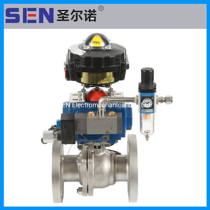 DN200 Gas Thread Pneumatic Tee Type Stainless Steel Ball Valve