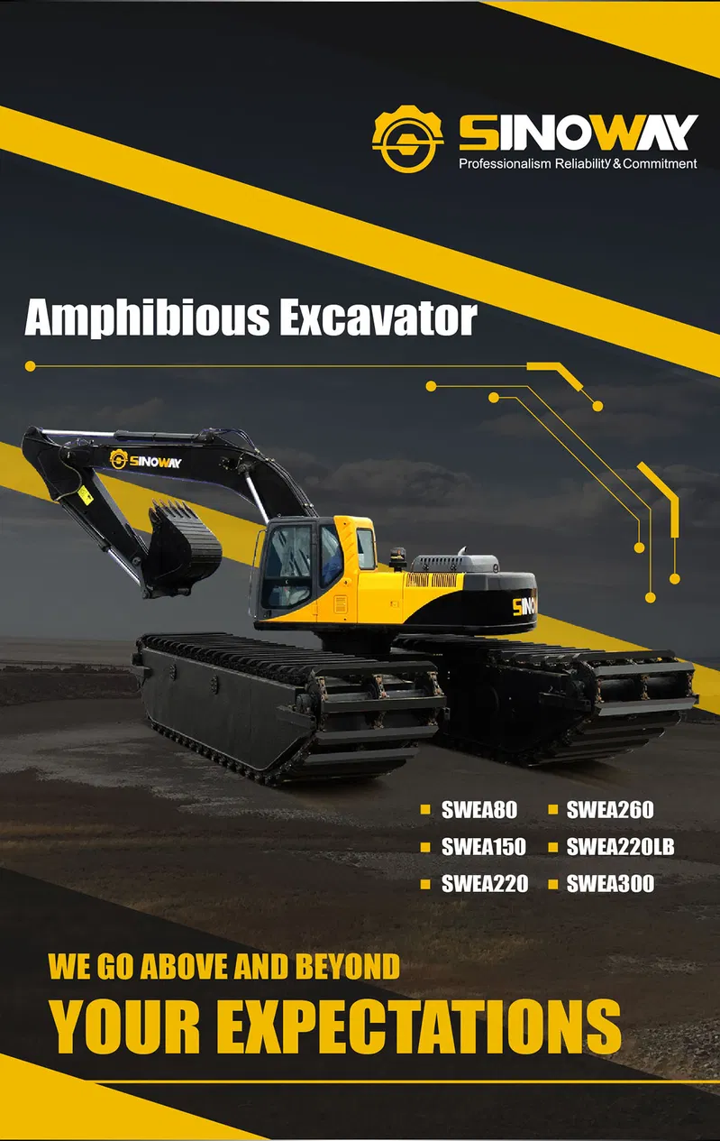 Sinoway Floating Excavator with Hydraulic Undercarriage Pontoon for Sale