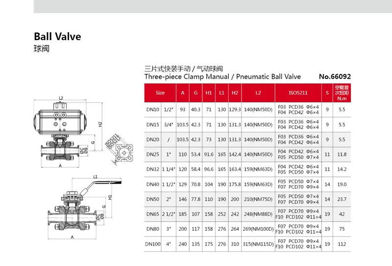 Two Way Sanitary Encapsulated PTFE Seat Ball Valve