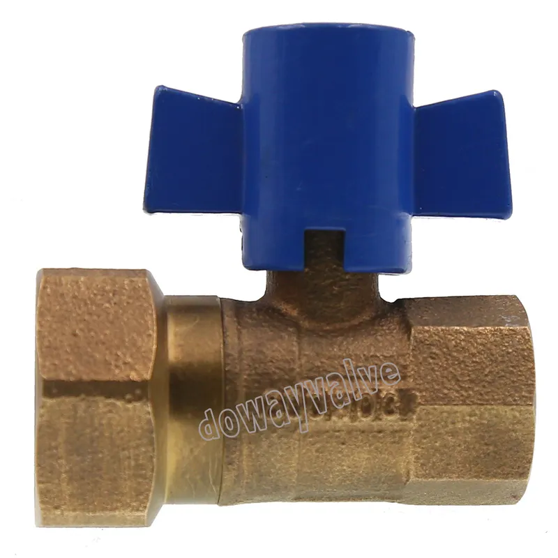 Manufacturer Lockable Butterfly Handle Bronze Water Meter Ball Valve