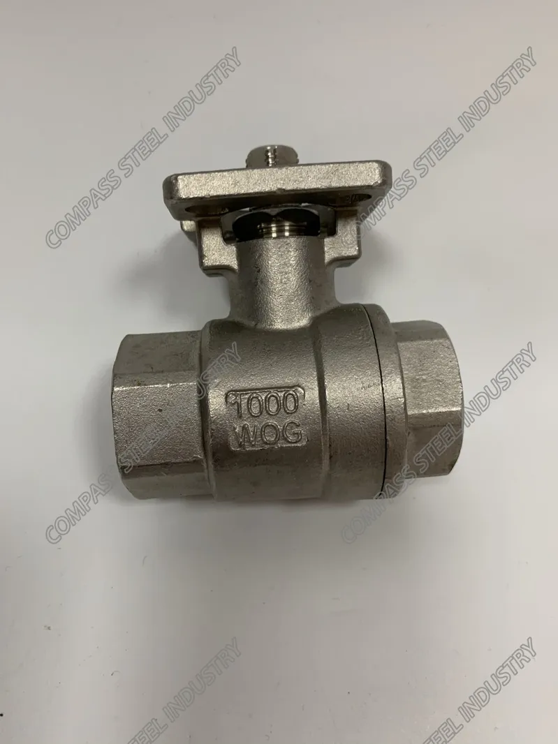 Female Thread End 2PCS Ball Valve with High Mounting Pad