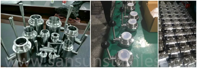 316L/304 Sanitary Water Industrial Usage Three Way Ball Valve