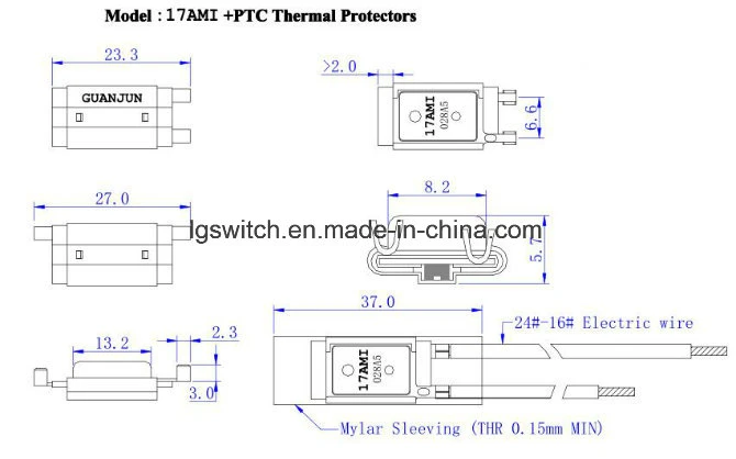17amirp Thermal Protector with Trip Time From 4 to 15 Seconds
