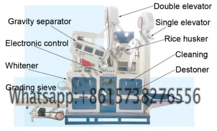 Combined Rice Mill Machine 1000kg Per Hour 1ton Per Hour