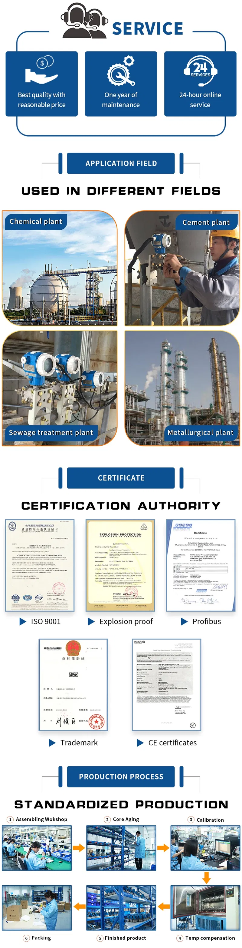 Rtd PT100 Temperature Transmitter 4-20mA and Hart Output