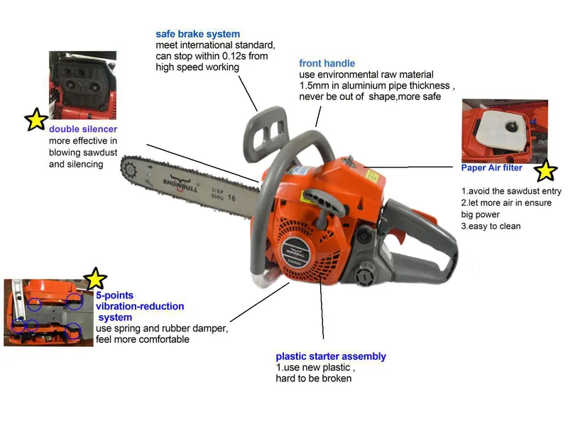 Wood Cutting High Quality Gasoline Chain Saw Chain Saw