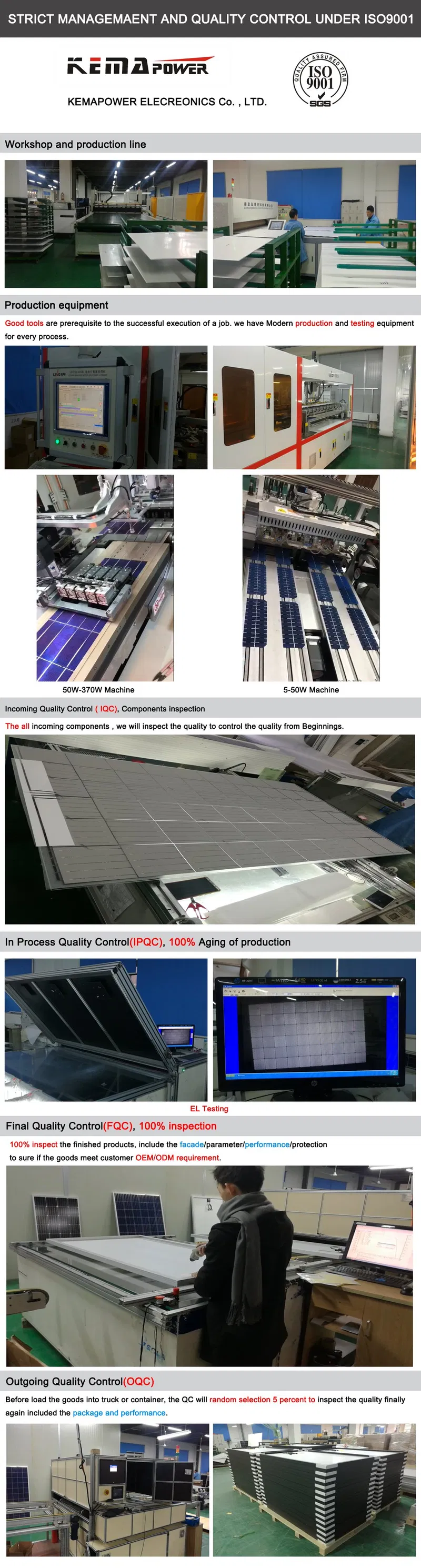 Gym 300W Highest Efficiency Monocrystalline Mono Photovoltaic PV Solar Panels