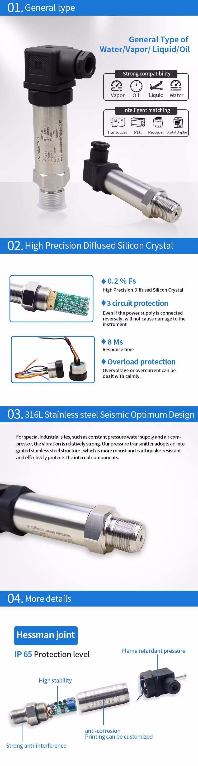 Sensor Pressure 0-5V 12 Bar Level Oil Pressure Sensor 10MPa in Liquid