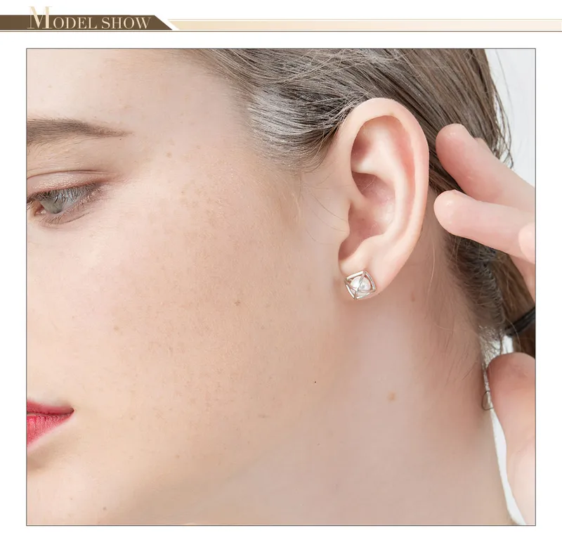 925 Silver Artificial Pearl Female Temperament Individuality All-Match Earrings Simple Atmospheric Earrings