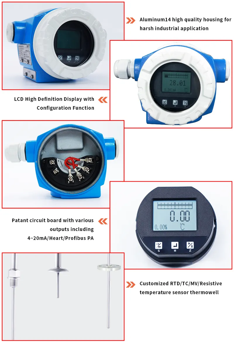 Rtd PT100 Temperature Transmitter 4-20mA and Hart Output