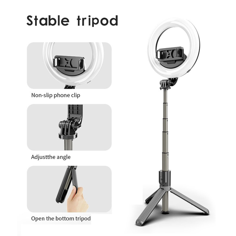 Selfie Ring Light with Adjustable Tripod Stand & Cell Phone Holder for Live Stream