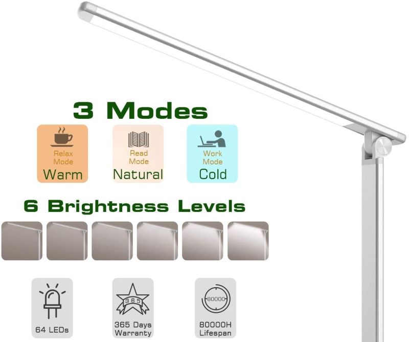 Metal LED Desk Lamp for Study and Work