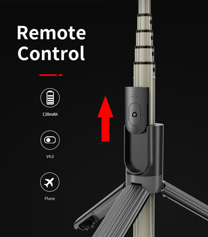 L07 Portable 16cm LED Ring Light Bluetooth Selfie Stick Tripod