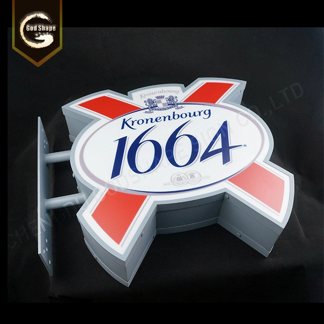 External Outdoor Advertising Double Sided Light Box Beer Bar Restaurant Logo Brand Light Box
