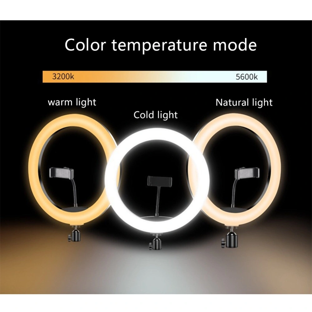 13 Inches Cell Phone LED Lamp Camera Selfie Ringlight Holder Fill Ring Light with Tripod Stand