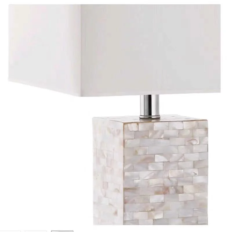 American Country Square Shell Table Lamp Simple Modern Model Room Creative Personality Living Room Bedside Lamp