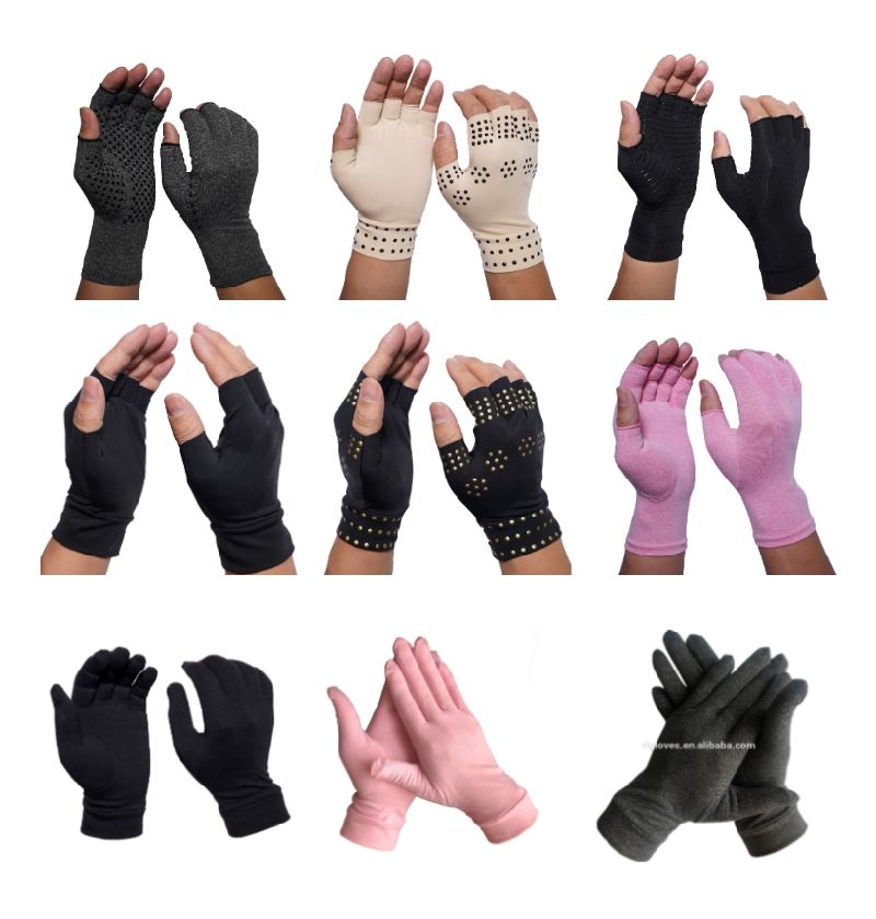 Rheumatoid Osteoarthritis Daily Sport Fingerless Pink Arthritis Glove for Lady