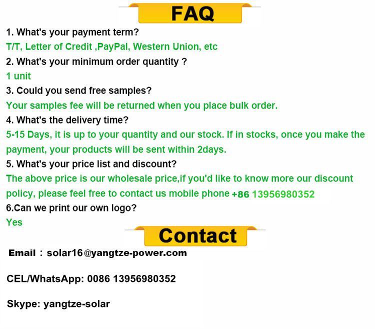 Yangtze Solar 60 Cells Polycrystalline Solar Cells Solar Panel 300W