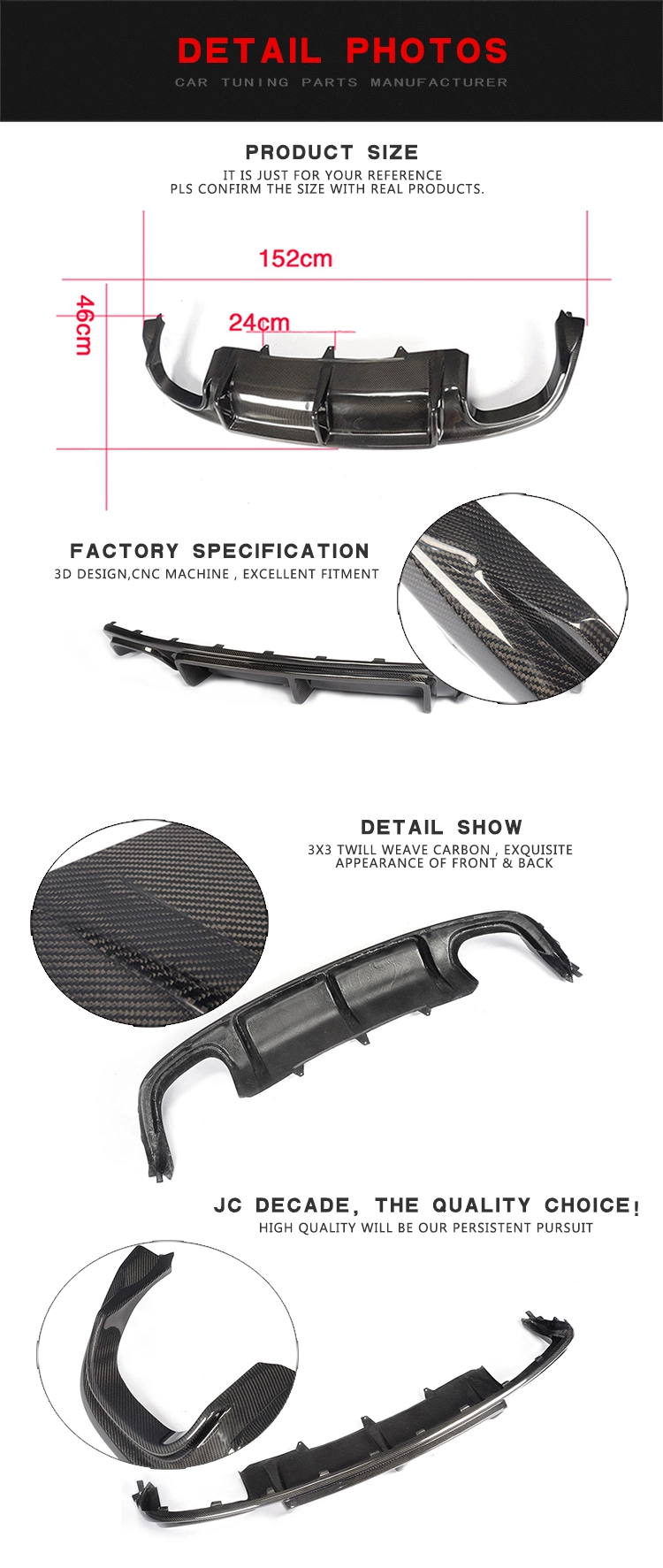 Carbon Fiber A5 S5 Rear Lip Diffuser for Audi A5 S5 8t Coupe 2 Door 12-14 (Fits: A5)