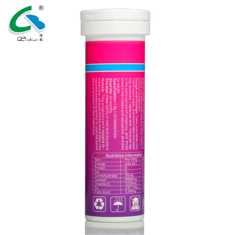 Vc+Fe Folic Acid Effervescent Tablets for Pregnant Woman