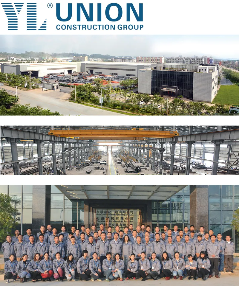 Union Professional Manufacturer Fabrication Building Fabricated Steel Structure Warehouse with Certification