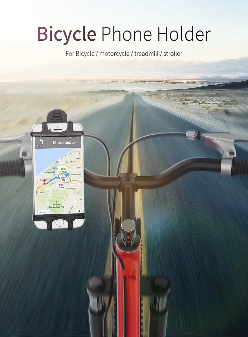 Bike Accessory Silicone Bicycle Phone Holder Flexible Shopping Cart Phone Mount Stand