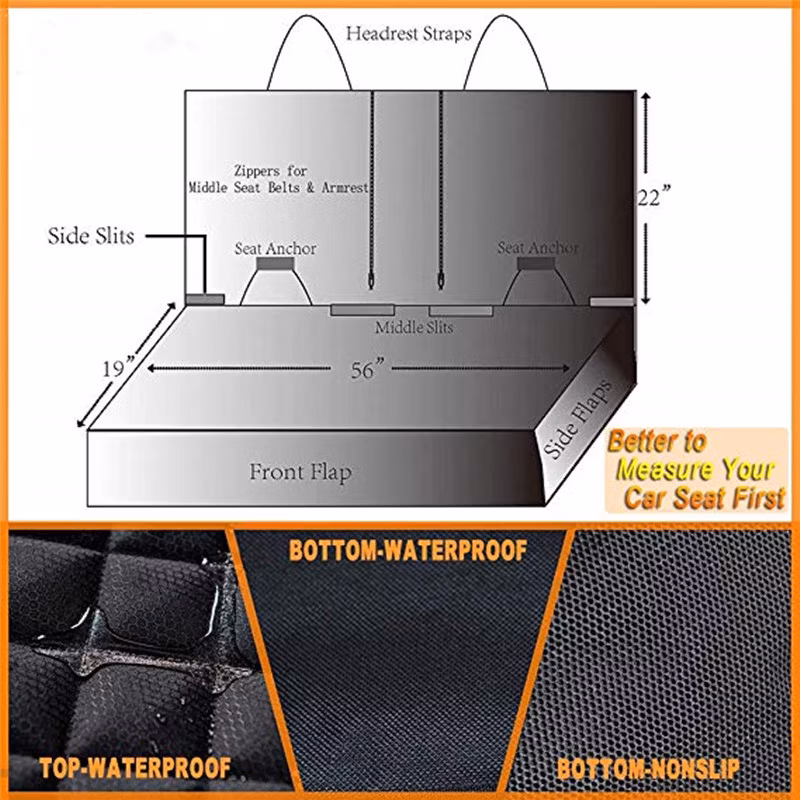 Four Layers Back Seat Booster Cover with Quilted Material for All Vehicle