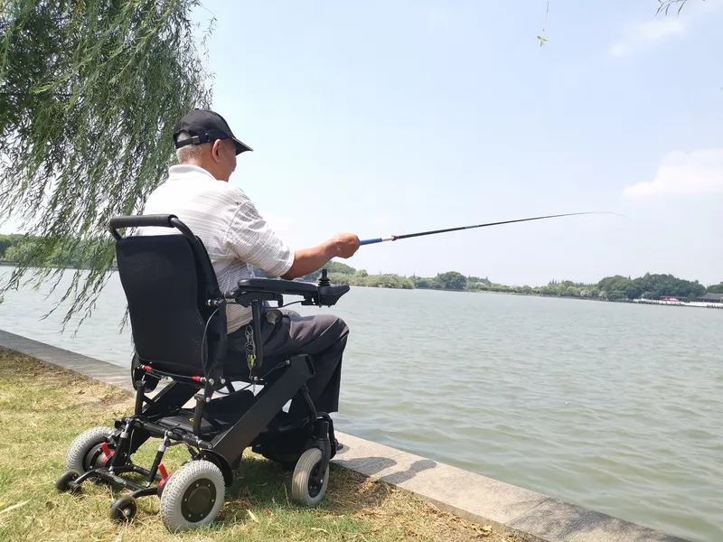Travel Electric Wheelchair with Footrest Adjustable for Elderly OEM