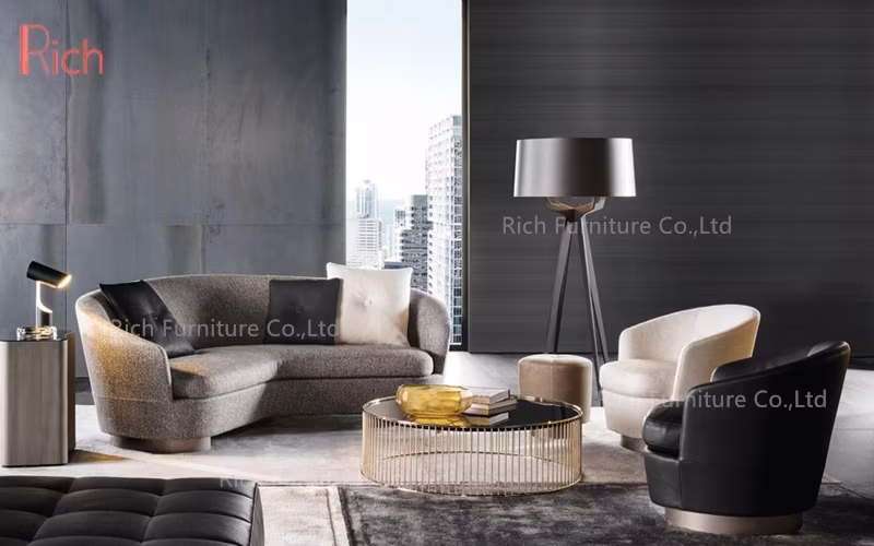 Italy Contemporary Living Room Fabric Velvet Loveseat Couch Sofa Set with Cushion