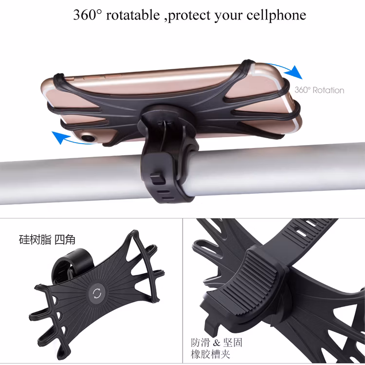 Bike Accessory Silicone Bicycle Phone Holder Flexible Shopping Cart Phone Mount Stand