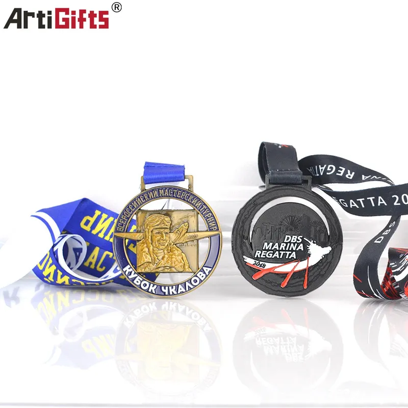 Cheap Custom Metal Marathon Runing Racing Medal with Ribbon