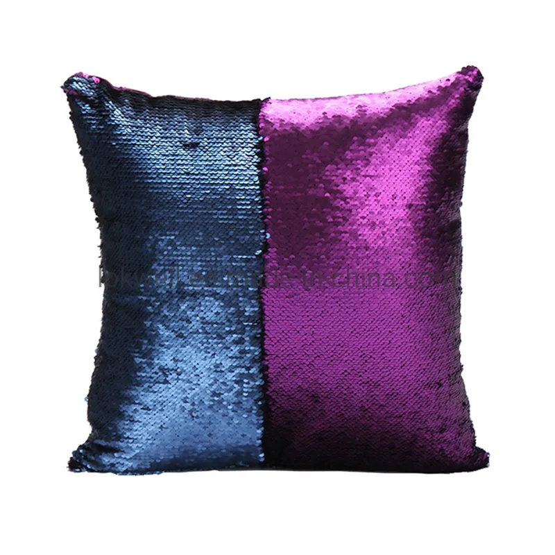 Two-Tone Color Sequin Pillow Plush Stuffed Pillow Home Decoration