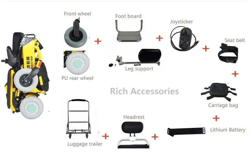 Travel Electric Wheelchair with Customized Logo for Elderly OEM