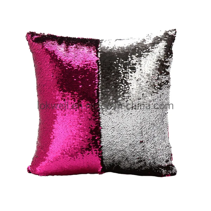 Two-Tone Color Sequin Pillow Plush Stuffed Pillow Home Decoration