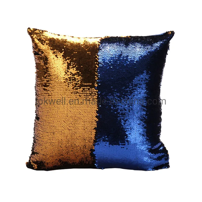 Two-Tone Color Sequin Pillow Plush Stuffed Pillow Home Decoration
